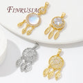 18K Real Gold Plated Brass Butterfly Pendant Necklace with Zircon Crystal Charms Jewelry Accessories for Making