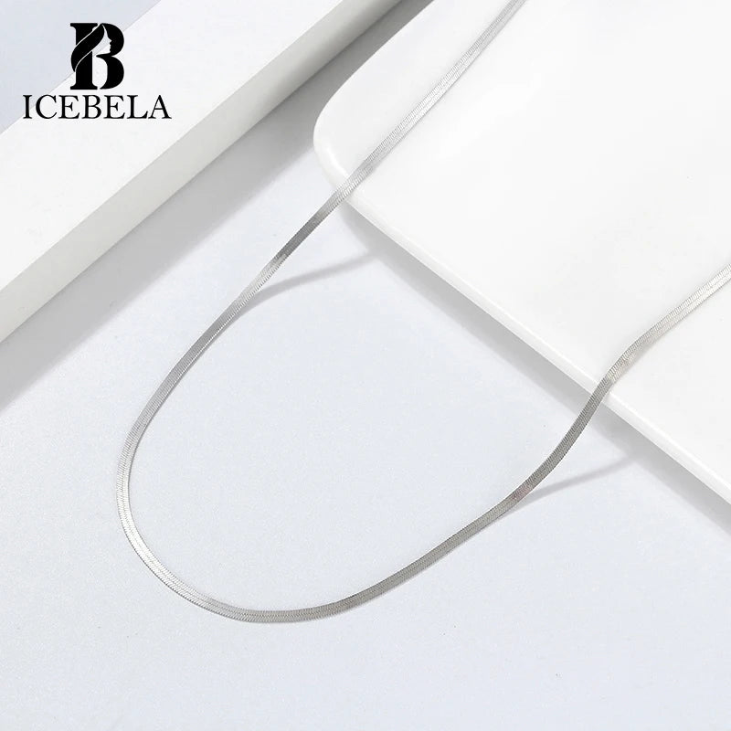ICEBELA Handmade Custom 925 Sterling Silver Necklace Chain Men Fashion Jewelry Finding Popular Colar Cadena Chain for Women