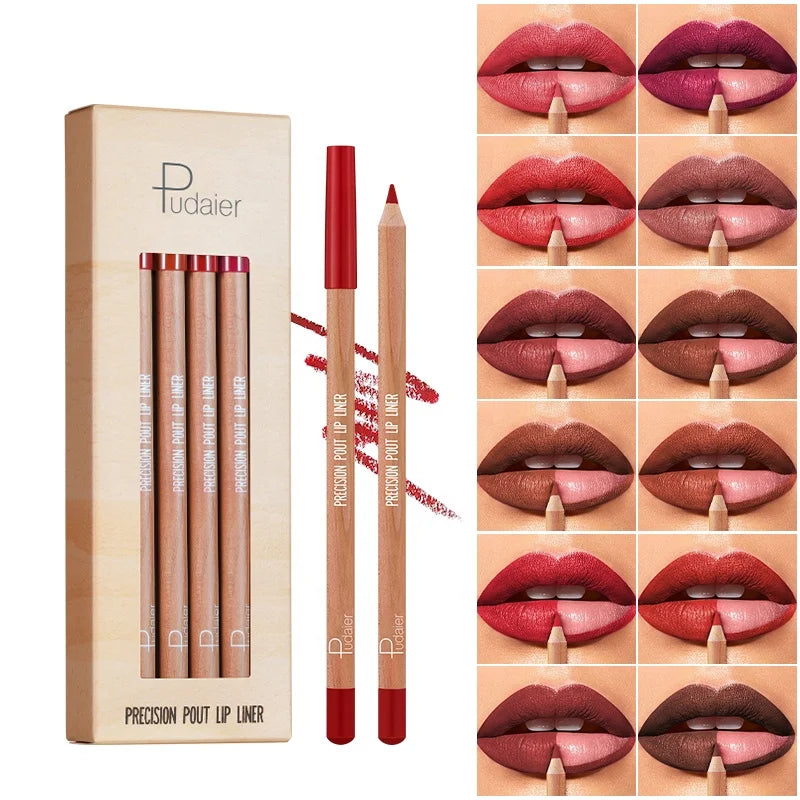 OEM Custom Lipliner Lip Liner Pencil Lipliner Set Waterpoof High Pigment Vegan Long-Lasting Private Label 12 Colors Lip Pen