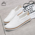 Plus Size 35-44 Women Men Leisure Flats Soft Slip on PU Leather Shoe Women Casual Loafers Ladies Shoes Rubbers Driving Shoes