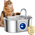 3.2L Stainless Steel Cat Fountain with Water Level Window USB Charging Pet Water Fountain Cat Dog Water Dispenser for Cat