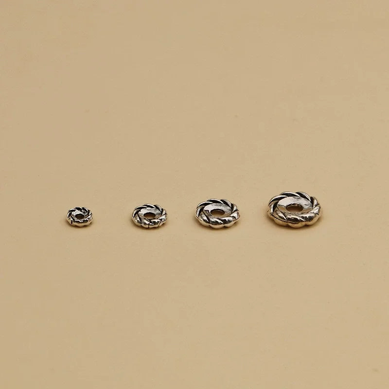 925 Sterling Silver Spacer Beads Vintage Round Spacer Beads for Jewelry Making