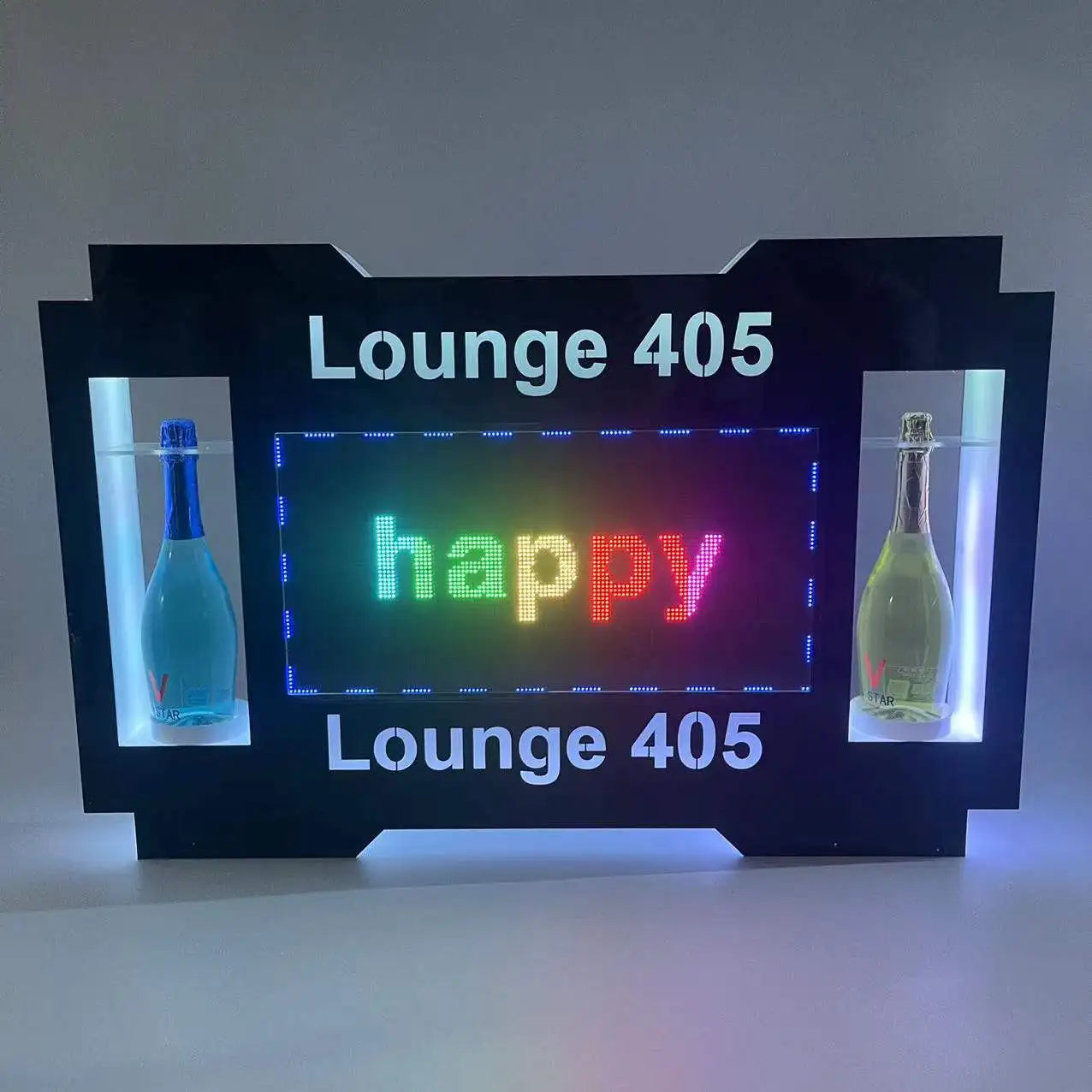 APP Control Programmable Led Display Board Bottle Presenter  Letter Sign for 2 Bottles Captions by App for Night Club Bar