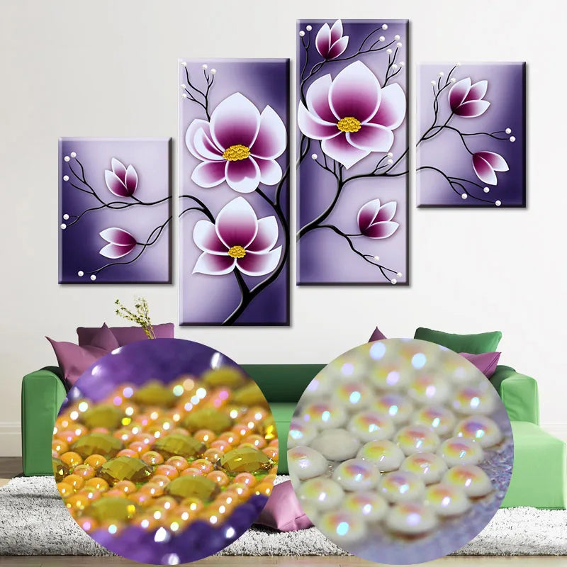 5pcs/set 5d Diamond Embroidery Flower Special Shape Diamond Painting Cross Stitch Mosaic Pattern Rhinestone Decor Triptych Box