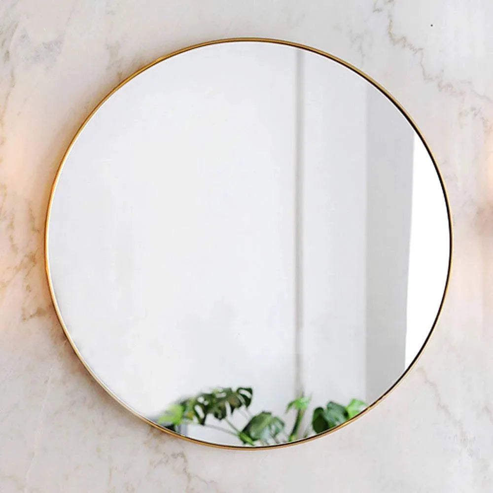 60cm Perfect Details Decorative Large Circle Wall Mirrors Indoor Decor Metal Frame Round Gold Wall Mirror Bathroom