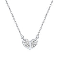 Dylam Collar Bohemian Heart Shape 925 Sterling Silver Chain Pink Cubic Zirconia Love Necklace Pendant Choker Necklaces for Women