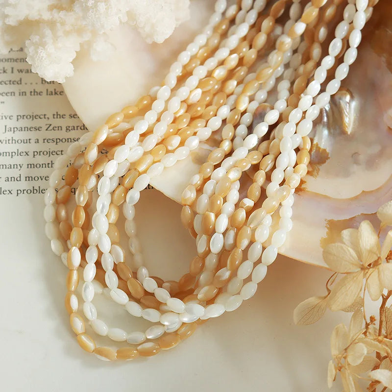 Women Jewelry Non Tarnish Stainless Steel Gold Plated Imitation Pearl White Shell Layered Necklace