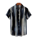 Mens Casual Trend Shirts Harajuku Spring Summer Plaid Shirt Short Sleeve Chest Pocket Design Fashion Print Button Top