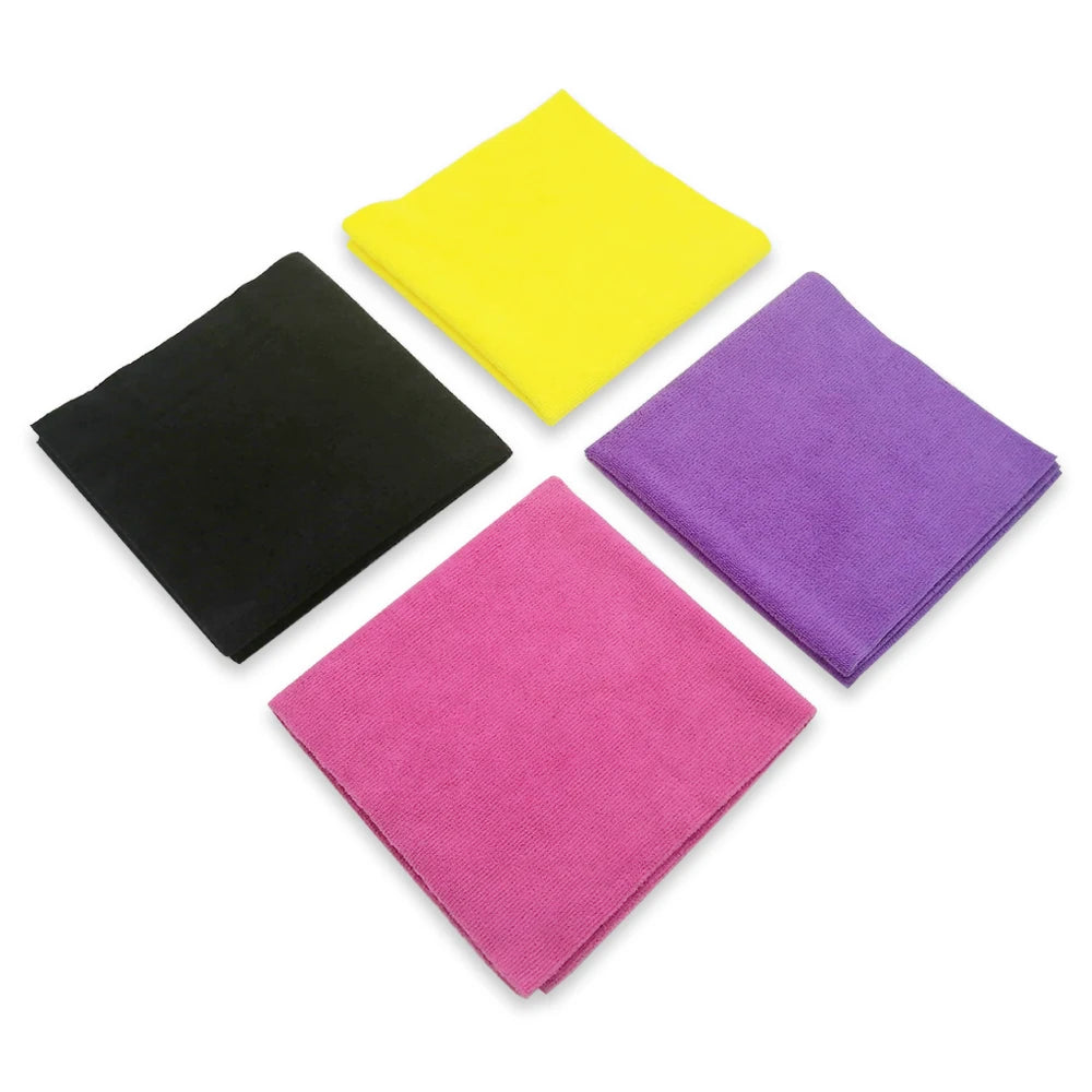 Wholesale 40x40 Colorful Woven Quick-Dry 100% Microfiber Car Detailing Cleaning Towels