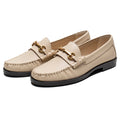Genuine Leather Loafer Shoes New Party Office Daily Life for Women Style Handmade Precision Stitch Breathable Durable White EVA