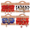 Wholesale Multicolour  Polymer Clay Bracelet Set Crystal Glass Beaded Bracelets for Women Girls
