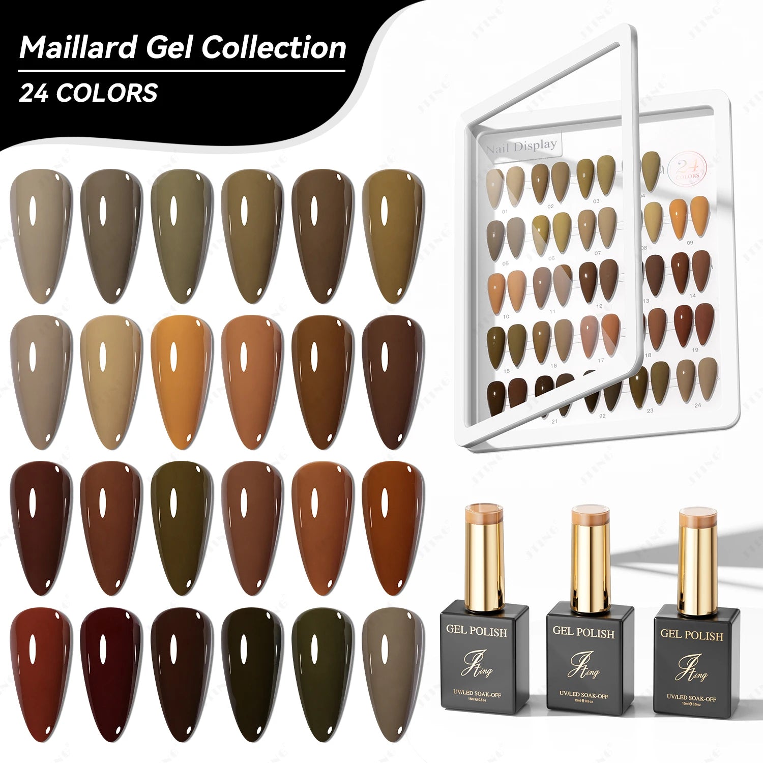 JTING 2024 New Trend 24colors Maillard Gel Polish Set Collection Painting Art Nail Gel Free Private Custom OEM/ODM Unique Label