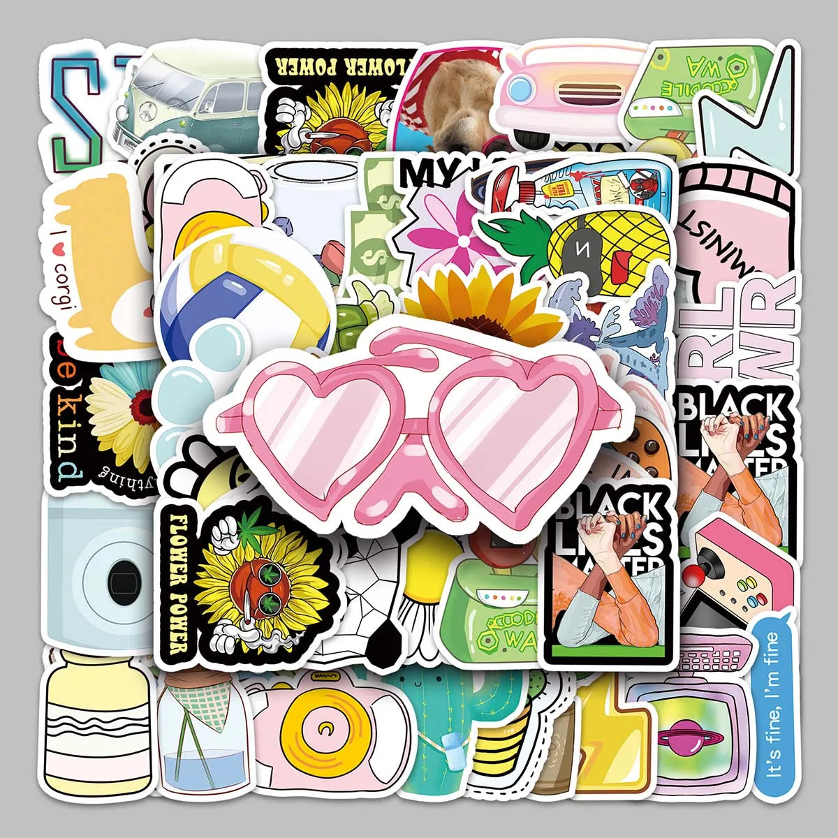 50PCS Factory Wholesale Individuality Trend Cool Decorative VSCO Stickers Notebook Desktop Cup Refrigerator Sticker