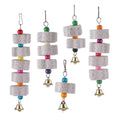 Durable Bird Cage Toy Stone Mineral Ornament Parrot Pet Supplies Flower Shape Grinding Stone Chew Bite Hang Style for Parakeets