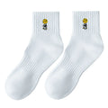 Custom Knit Embroidered Breathable White Premium Performance Running Sports Sock Gym Athletic Comfort Running Sock