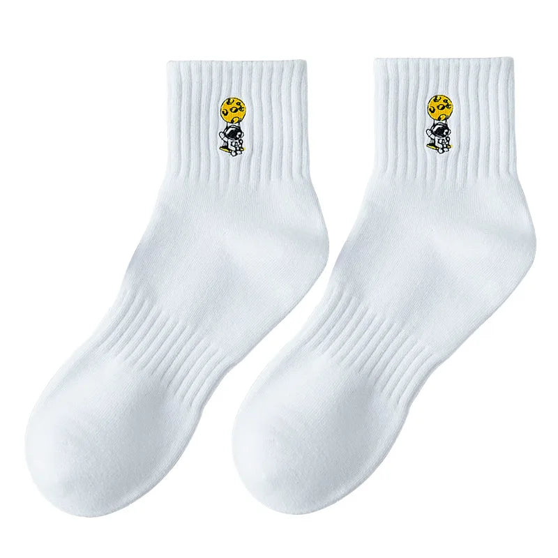 Custom Knit Embroidered Breathable White Premium Performance Running Sports Sock Gym Athletic Comfort Running Sock