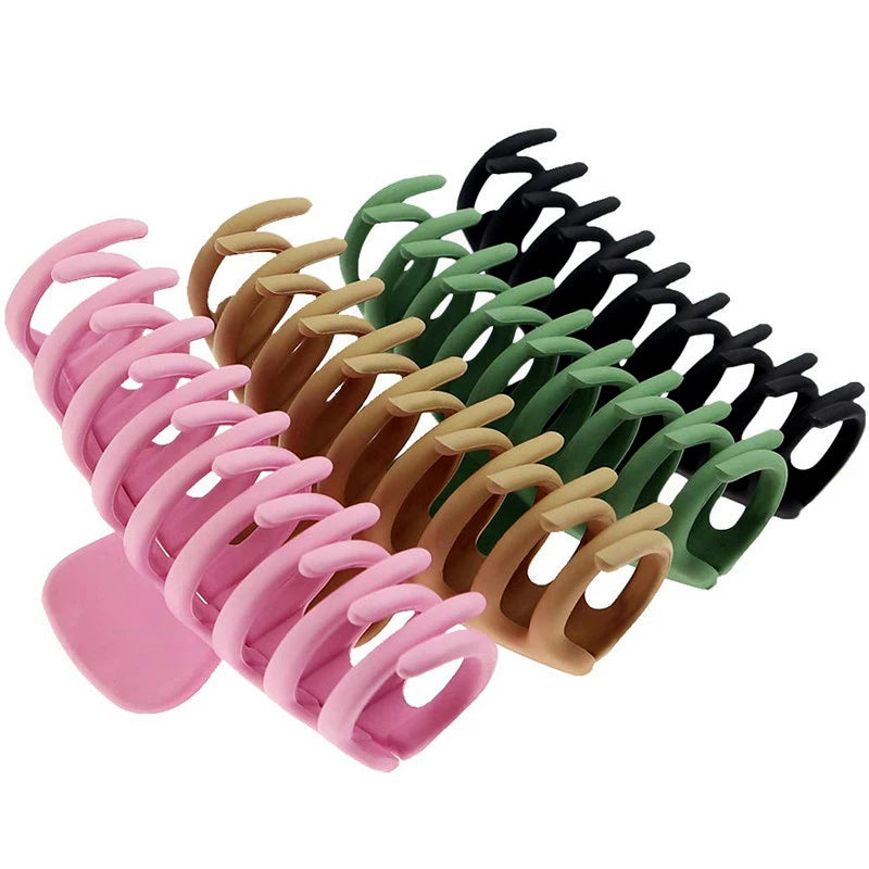 Fashion Matte Candy Color Leopard Tortise Acetate Resin Acrylic Large Hair Clips Claw for Women