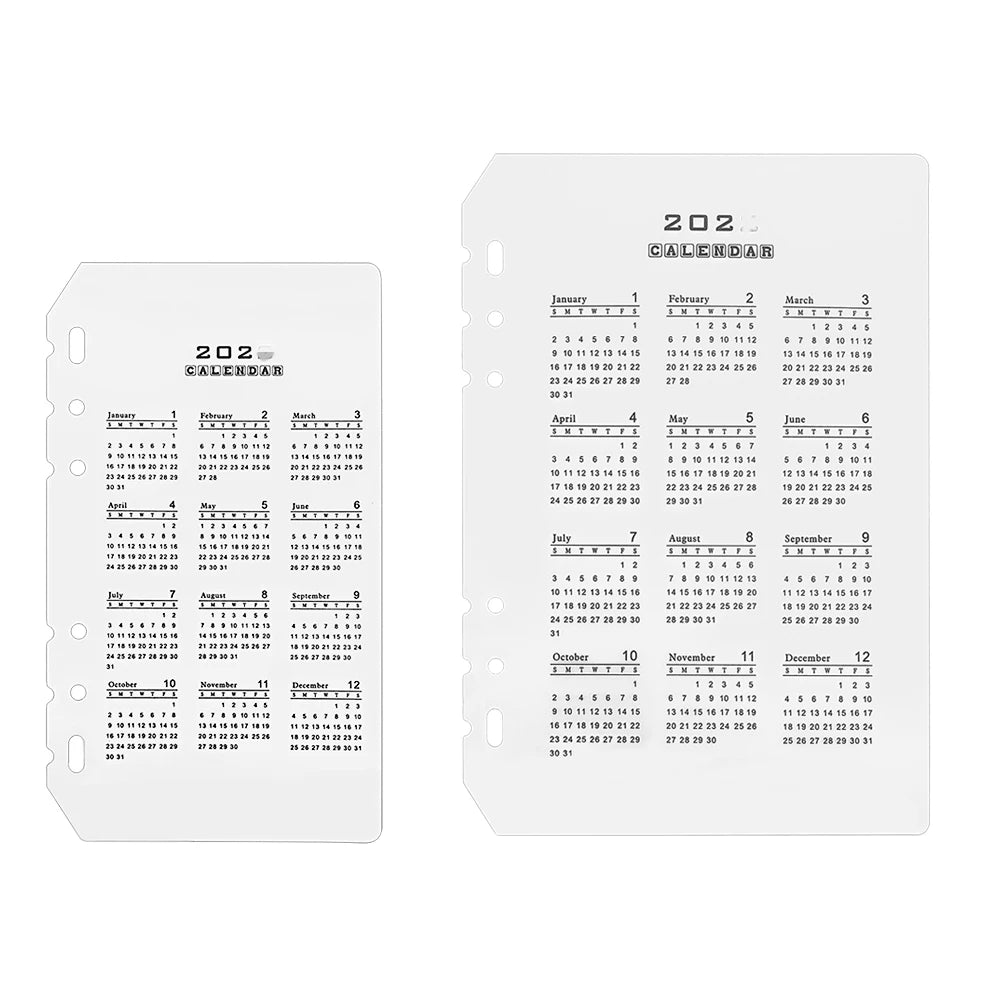 A5 A6 Loose-leaf 2023 Calendar Partition Baffle PP Transparent Matte Standard 6 Holes Thick 60 Wire Divider