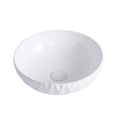 Customized Unique Embossed Ceramic Above Counter Bathroom Sink Round Shape Hand Wash Basin Sink