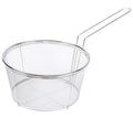 Stainless Steel Round Wire Fry Basket with Handle Eco-Friendly 24/27cm Colanders Strainers for Kitchen Restaurant Party Barbecue