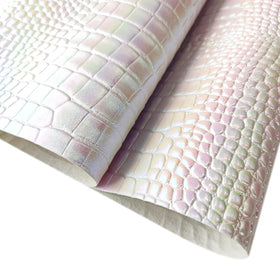 Factory Wholesale Laser Gradient alligator Embossed Artificial Leather Used to Make Wallets and Bags
