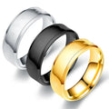 Factory Statement Custom Engraved Rings Creative 6mm Glossy Ring Multi-color Stainless Steel Ring for Women Men