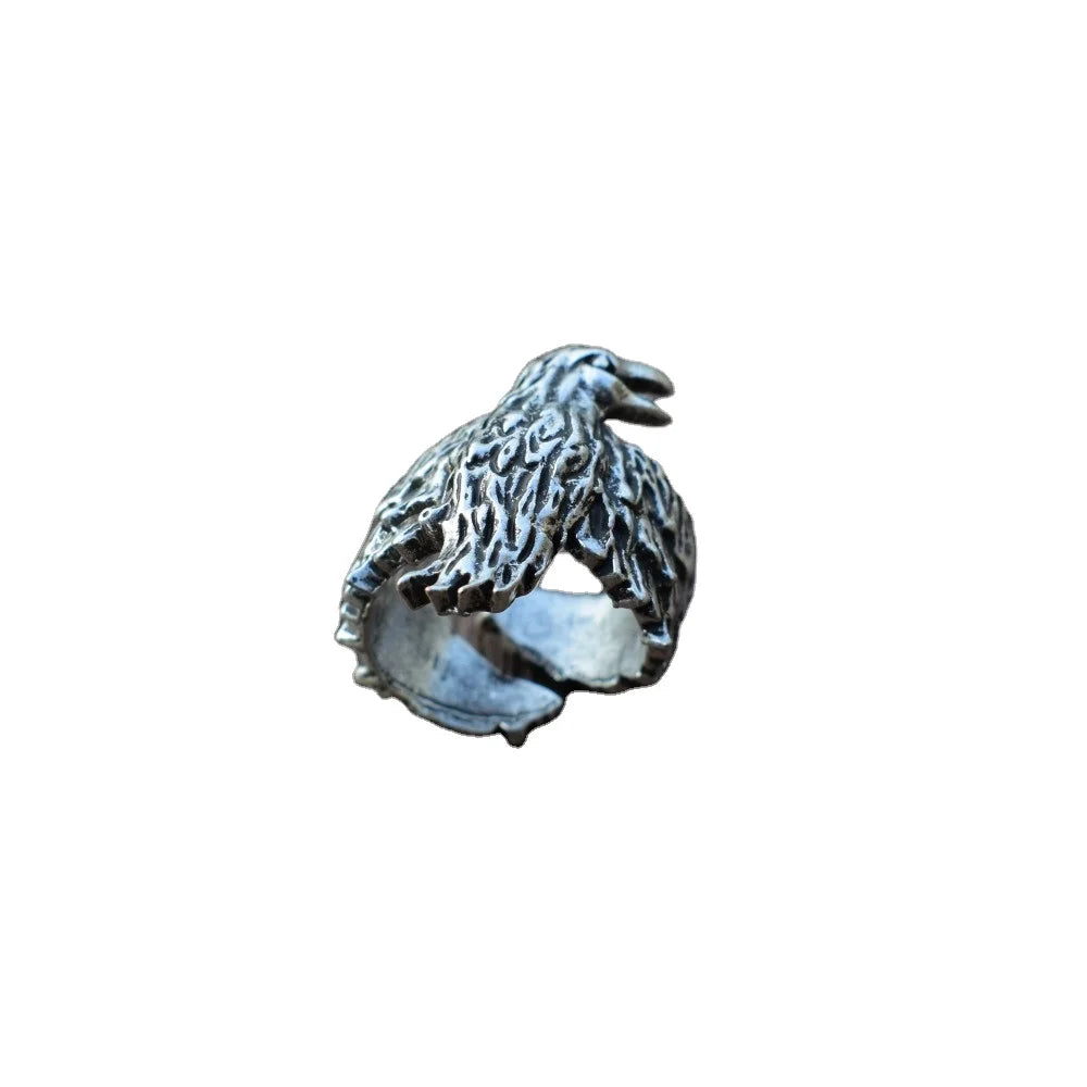 New Raven in Norse Style Viking Mens Scandinavian Pagan Ring Crow Rings