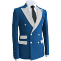 Men's Double Breasted Suits 2 Pcs With White Wedding Groom Blazer Wear Business Blazer Tuxedos Terno Costume Home