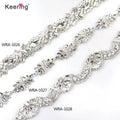 3.5cm *1 Yard Sparkly Sew or Iron on Opal Rhinestone Applique Strass Crystal Belt Trim for Wedding Dress Sash WRA-1026