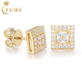 GRA Certificate New Style Luxury 925 Silver Iced Out Hip Hop Jewelry Moissanite Diamond Four Leaf Clover Stud Earring Men