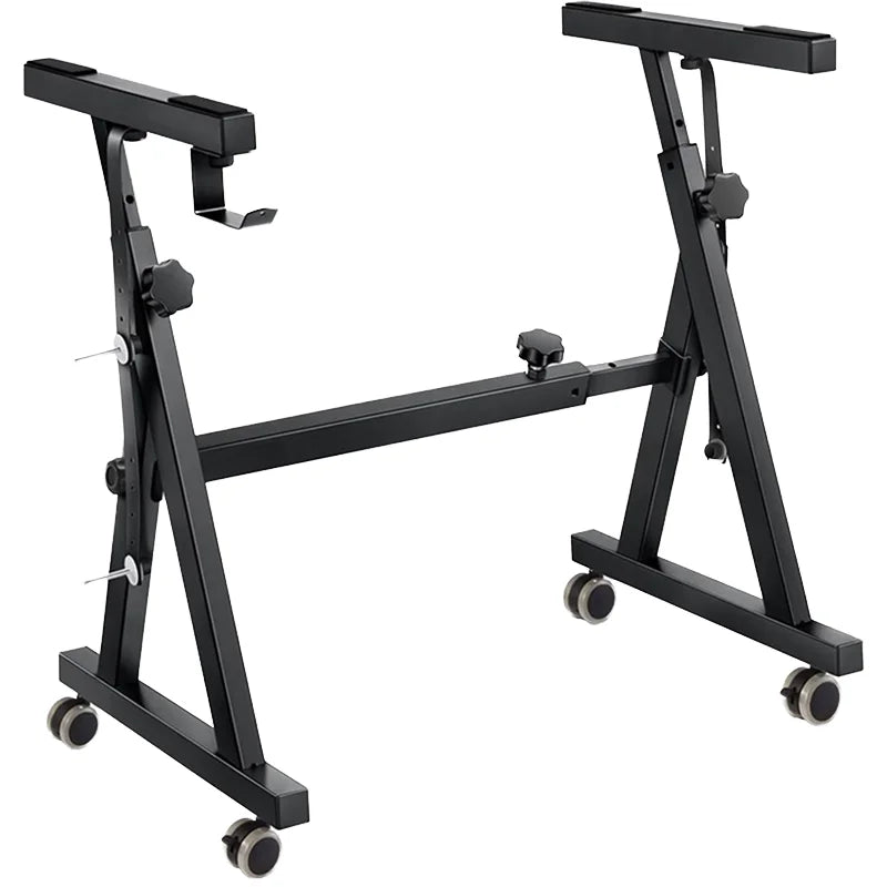 Wholesale Z-Style Heavy-Duty Adjustable Detachable Digital Rack Double-Desk Piano Stand With Movable Wheel