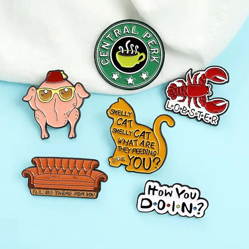 Creative Paint Badge Cartoon Collection Brooch Clothing Accessories Lapel Pin Custom Zinc Alloy Hard Sost Enamel Pin Coffee