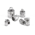 2mm-8mm Stainless Steel Threaded Bail End Crimp DIY Jewelry Connector for Leather Cord DIY Jewelry Making Findings