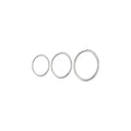 Fine Jewelry 925 Sterling Silver Simple Hoop Earring Sets for Multiple Piercings 8mm/10mm/12mm for Girls