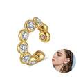 RINNTIN CL16 925 Silver Zircon Geometric Earrings Female Double Twist Without Pierced War Clip Ear Cuff Clip Earrings 1 Pcs
