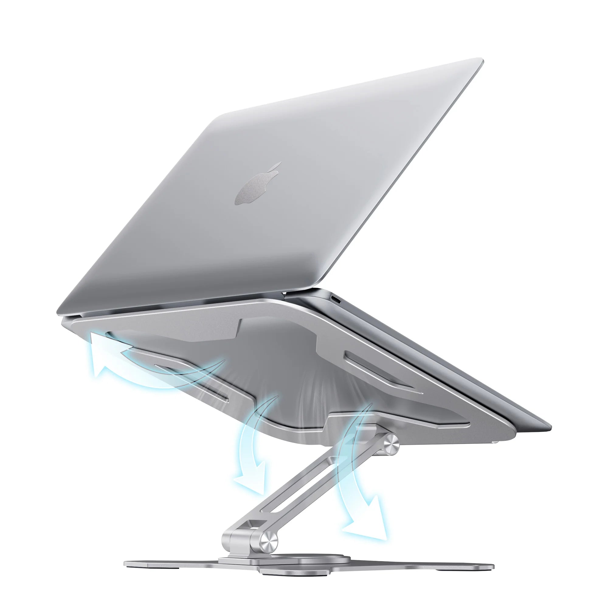Boneruy Laptop Riser Holder Height Adjustable Swivel Rotating Ergonomic Foldable Laptop Stand for Desk Aluminum Pl 6 Months 652g