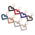 Fashion Women Girl Bling Rhinestone Heart Keychain Hand Bag Car Charm Pendant Diamond Key Chain