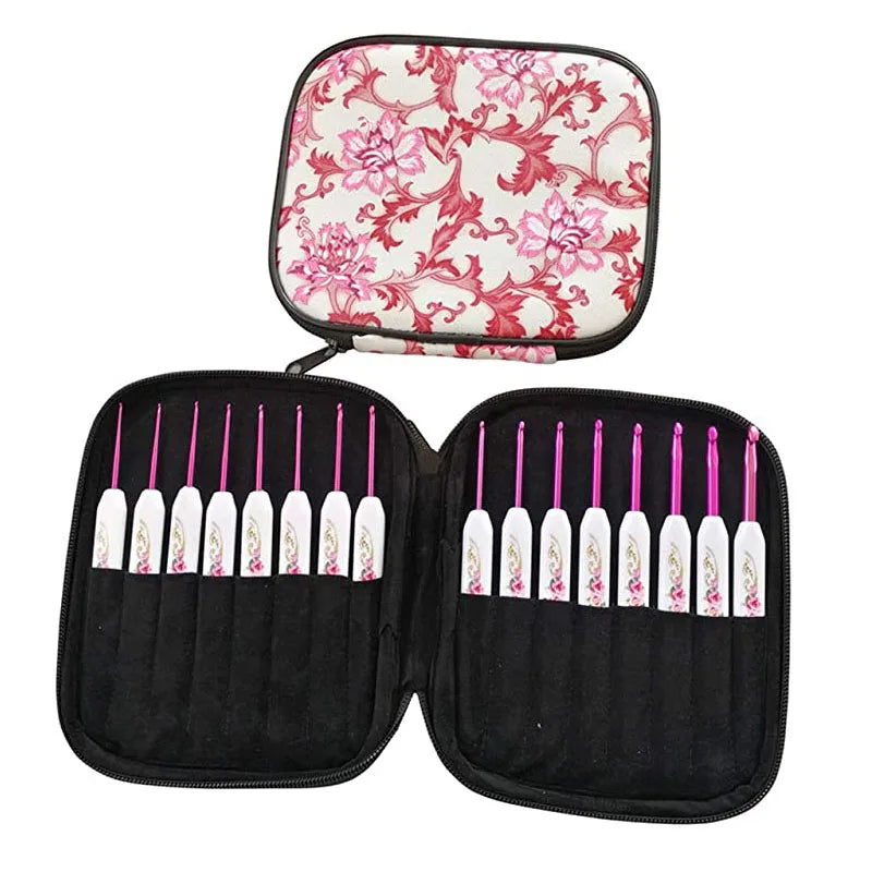 16 PCS Ergonomic Crochet Hooks Set with Luxurious Case
