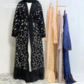Moroccan Fashion Chiffon Abaya Embroidered with Shiny Sequins for Muslim Women Ramadan 1711#