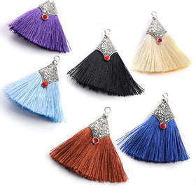 Rayon Ice Silk Tassels Fringe with Rope for Bookmark Bag Jewelry Making