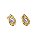 Wholesale Non Allergic Stainless Steel Design Simple Exquisite Crystal Earrings Women Teardrop Shaped Earrings