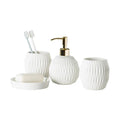 Modern Five-Piece Bathroom Set with Detergent and Mouthwash Cups Stylish Five-Piece Bathroom Detergent Set