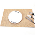 Wholesale Rectangle Waterproof Rubber Jute Placemats Classic Style Reusable Burlap Design Ready to Ship