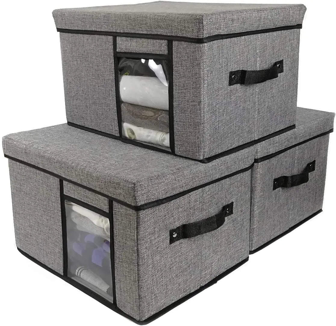 Raytop Fabric Storage Bins Clothes Kids Toy Foldable Underbed Storage Bag Storage Organizer Box With Lid