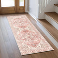 Modern Persian Style Soft Rug Unique Distressed Runner for Living Room Bedroom Kitchen Non-Slip Machine Made Polyester Fiber