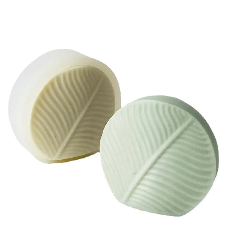 E-1006 Round Leaf Scented Candle Mold Silicone Mould for Making Candles Candle Making Supplies Soap Gypsum Cake Chocolates Tools