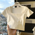 Women Blank Short Sleeve White Shirt Custom Quality Cotton Loose Crop Blouse T Shirt