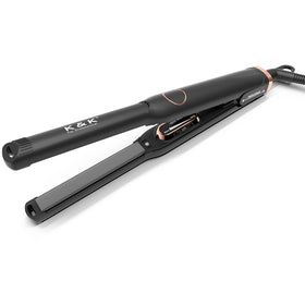 Women's Electric 2-in-1 Titanium Plate Flat Iron LCD Digital Display Adjustable Temperature Custom Logo-for Household RV Use