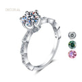 Classic Design Factory Wholesale 925 Sterling Silver 6.5mm 8mm Sparkling Gemstone Party Moissanite Rings for Women