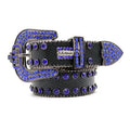 PU Belt Western Luxury High Quality Crystal Diamond Belt Inlaid With Crown Buckle Fashion Trend Belt Universal for Men and Women